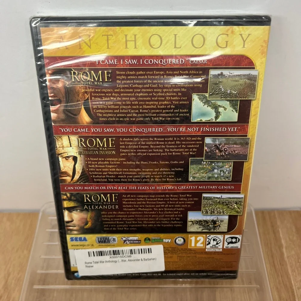 Rome Total War Anthology PC DVD-ROM Includes Barbarian Invasion & Alexander New